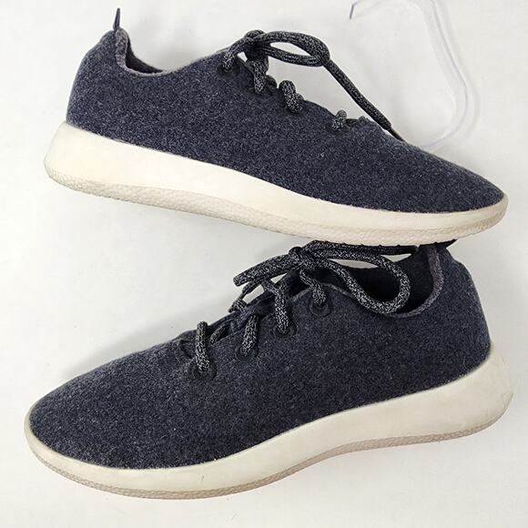 Allbirds Sneakers Women 9M Mizzle Wool Runners 0120 NV1 Grey Cream Sole Low Top - Picture 7 of 10